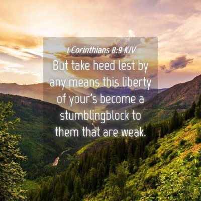 Picture 04 - 1 Corinthians 8:9 KJV - But take heed lest by any means this liberty of - Bible Verse Picture