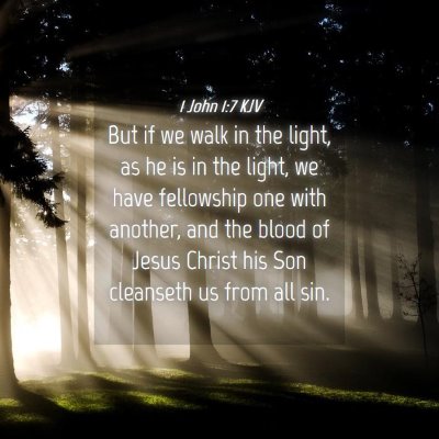 Picture 04 - 1 John 1:7 KJV - But if we walk in the light, as he is in the - Bible Verse Picture