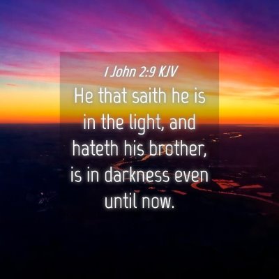 Picture 04 - 1 John 2:9 KJV - He that saith he is in the light, and hateth his - Bible Verse Picture