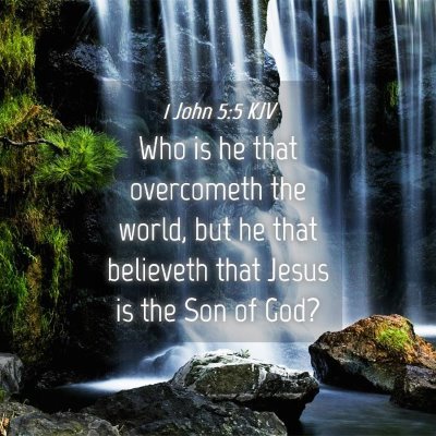 Picture 04 - 1 John 5:5 KJV - Who is he that overcometh the world, but he that - Bible Verse Picture