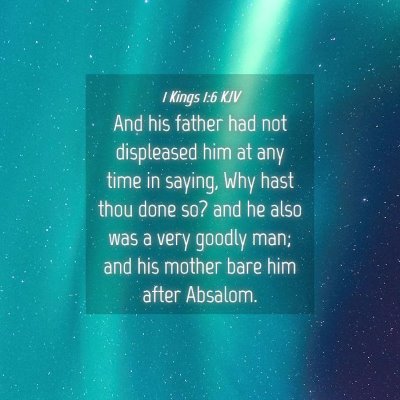 Picture 04 - 1 Kings 1:6 KJV - And his father had not displeased him at any time - Bible Verse Picture
