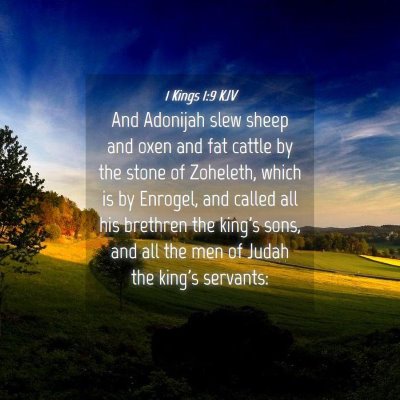 Picture 04 - 1 Kings 1:9 KJV - And Adonijah slew sheep and oxen and fat cattle - Bible Verse Picture