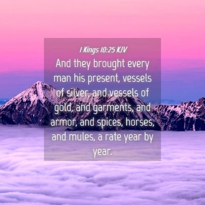 Picture 04 - 1 Kings 10:25 KJV - And they brought every man his present, vessels - Bible Verse Picture