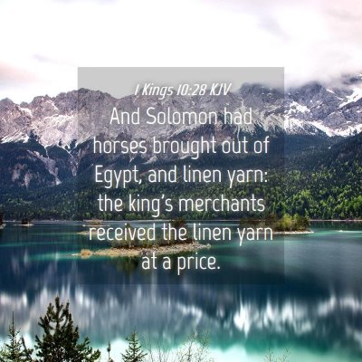 Picture 04 - 1 Kings 10:28 KJV - And Solomon had horses brought out of Egypt, and - Bible Verse Picture