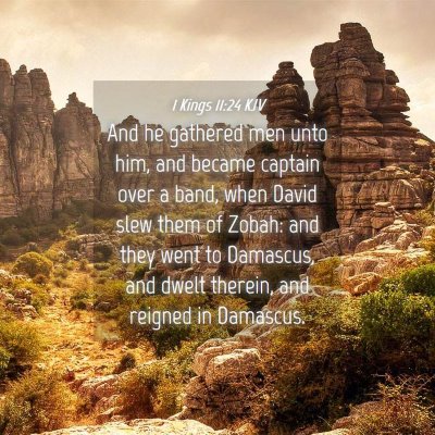 Picture 04 - 1 Kings 11:24 KJV - And he gathered men unto him, and became captain - Bible Verse Picture