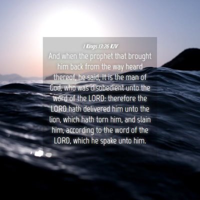 Picture 04 - 1 Kings 13:26 KJV - And when the prophet that brought him back from - Bible Verse Picture