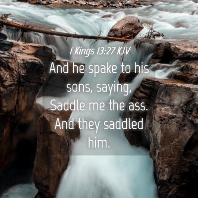 Picture 04 - 1 Kings 13:27 KJV - And he spake to his sons, saying, Saddle me the - Bible Verse Picture