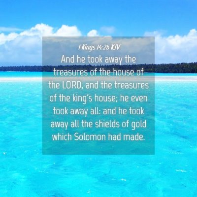 Picture 04 - 1 Kings 14:26 KJV - And he took away the treasures of the house of - Bible Verse Picture