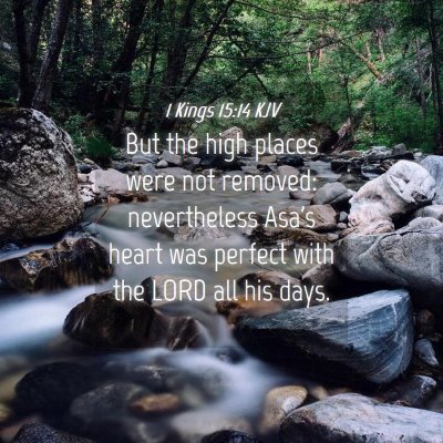 Picture 04 - 1 Kings 15:14 KJV - But the high places were not removed: - Bible Verse Picture
