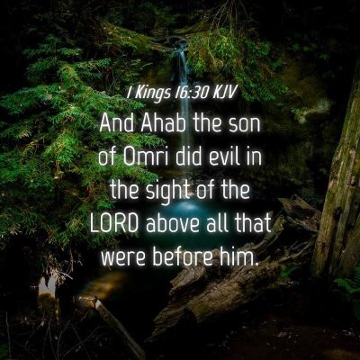 Picture 04 - 1 Kings 16:30 KJV - And Ahab the son of Omri did evil in the sight of - Bible Verse Picture