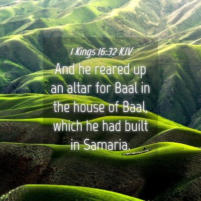 Picture 04 - 1 Kings 16:32 KJV - And he reared up an altar for Baal in the house - Bible Verse Picture
