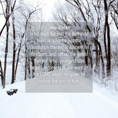 Picture 04 - 1 Kings 16:34 KJV - In his days did Hiel the Bethelite build Jericho: - Bible Verse Picture