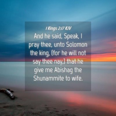 Picture 04 - 1 Kings 2:17 KJV - And he said, Speak, I pray thee, unto Solomon the - Bible Verse Picture