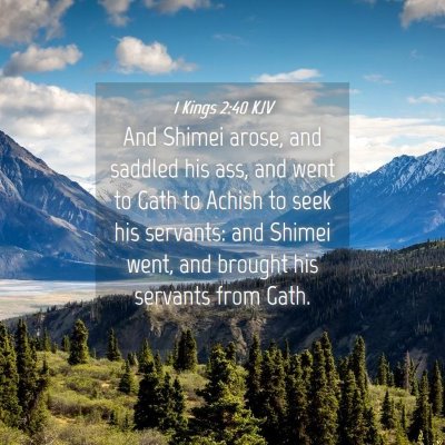 Picture 04 - 1 Kings 2:40 KJV - And Shimei arose, and saddled his ass, and went - Bible Verse Picture