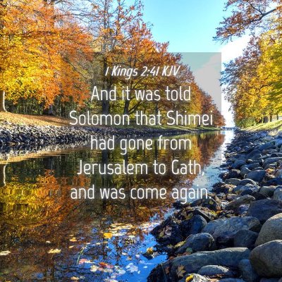 Picture 04 - 1 Kings 2:41 KJV - And it was told Solomon that Shimei had gone from - Bible Verse Picture