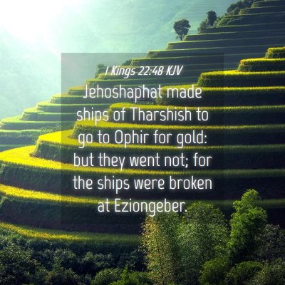 Picture 04 - 1 Kings 22:48 KJV - Jehoshaphat made ships of Tharshish to go to - Bible Verse Picture