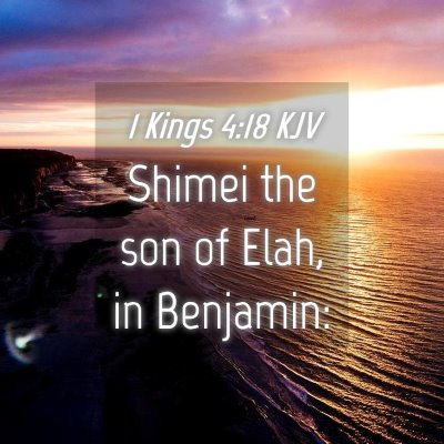 Picture 04 - 1 Kings 4:18 KJV - Shimei the son of Elah, in - Bible Verse Picture