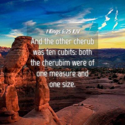 Picture 04 - 1 Kings 6:25 KJV - And the other cherub was ten cubits: both the - Bible Verse Picture