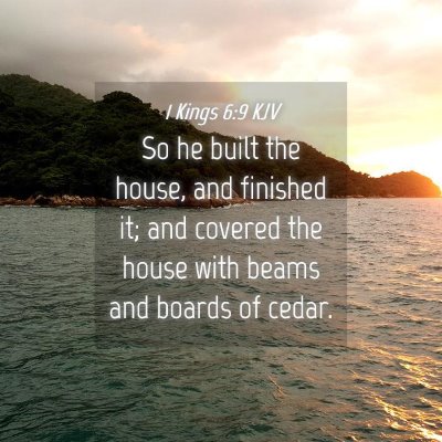 Picture 04 - 1 Kings 6:9 KJV - So he built the house, and finished it; and - Bible Verse Picture