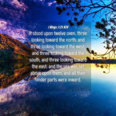 Picture 04 - 1 Kings 7:25 KJV - It stood upon twelve oxen, three looking toward - Bible Verse Picture