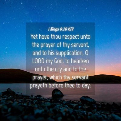Picture 04 - 1 Kings 8:28 KJV - Yet have thou respect unto the prayer of thy - Bible Verse Picture