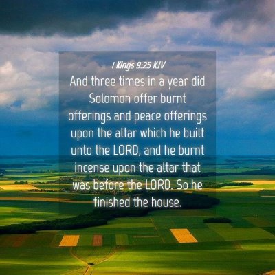 Picture 04 - 1 Kings 9:25 KJV - And three times in a year did Solomon offer burnt - Bible Verse Picture