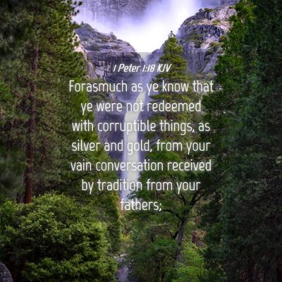 Picture 04 - 1 Peter 1:18 KJV - Forasmuch as ye know that ye were not redeemed - Bible Verse Picture