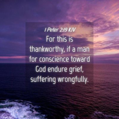 Picture 04 - 1 Peter 2:19 KJV - For this is thankworthy, if a man for conscience - Bible Verse Picture
