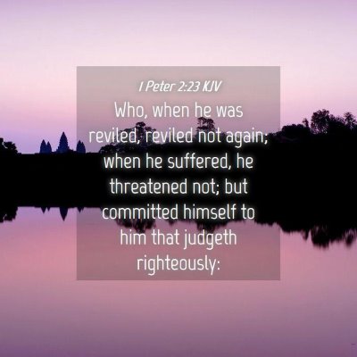 Picture 04 - 1 Peter 2:23 KJV - Who, when he was reviled, reviled not again; when - Bible Verse Picture