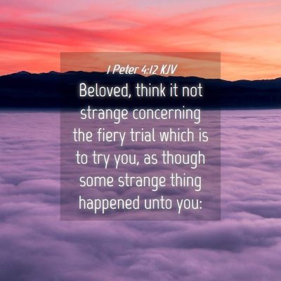 Picture 04 - 1 Peter 4:12 KJV - Beloved, think it not strange concerning the - Bible Verse Picture