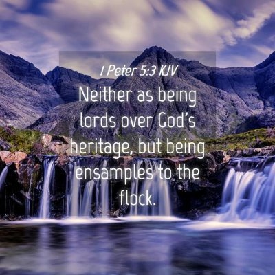 Picture 04 - 1 Peter 5:3 KJV - Neither as being lords over God's heritage, but - Bible Verse Picture
