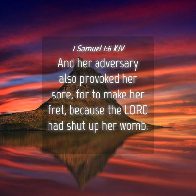 Picture 04 - 1 Samuel 1:6 KJV - And her adversary also provoked her sore, for to - Bible Verse Picture