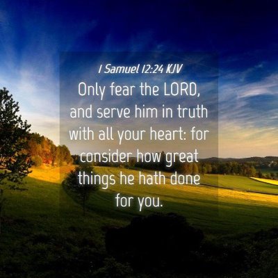 Picture 04 - 1 Samuel 12:24 KJV - Only fear the LORD, and serve him in truth with - Bible Verse Picture