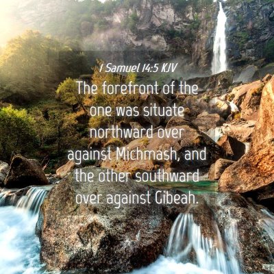 Picture 04 - 1 Samuel 14:5 KJV - The forefront of the one was situate northward - Bible Verse Picture