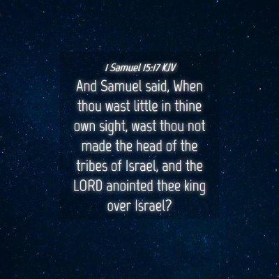 Picture 04 - 1 Samuel 15:17 KJV - And Samuel said, When thou wast little in thine - Bible Verse Picture