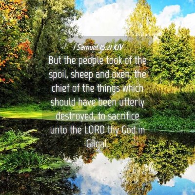 Picture 04 - 1 Samuel 15:21 KJV - But the people took of the spoil, sheep and oxen, - Bible Verse Picture