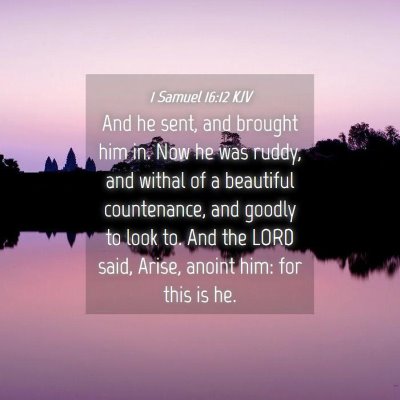 Picture 04 - 1 Samuel 16:12 KJV - And he sent, and brought him in. Now he was - Bible Verse Picture