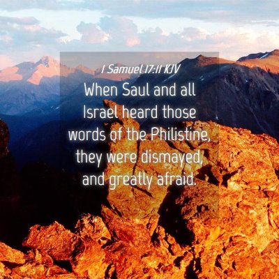 Picture 04 - 1 Samuel 17:11 KJV - When Saul and all Israel heard those words of the - Bible Verse Picture