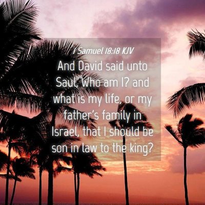 Picture 04 - 1 Samuel 18:18 KJV - And David said unto Saul, Who am I? and what is - Bible Verse Picture