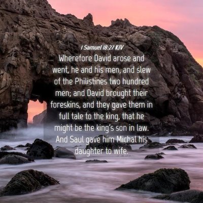 Picture 04 - 1 Samuel 18:27 KJV - Wherefore David arose and went, he and his men, - Bible Verse Picture