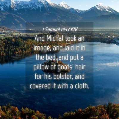 Picture 04 - 1 Samuel 19:13 KJV - And Michal took an image, and laid it in the bed, - Bible Verse Picture