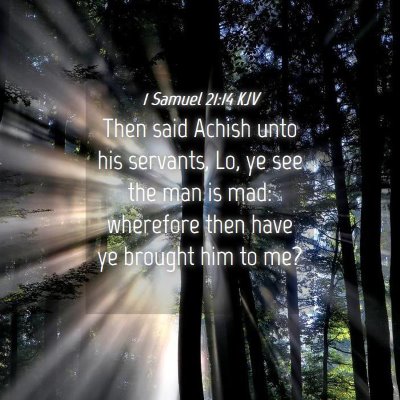Picture 04 - 1 Samuel 21:14 KJV - Then said Achish unto his servants, Lo, ye see - Bible Verse Picture