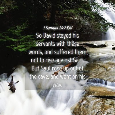 Picture 04 - 1 Samuel 24:7 KJV - So David stayed his servants with these words, - Bible Verse Picture