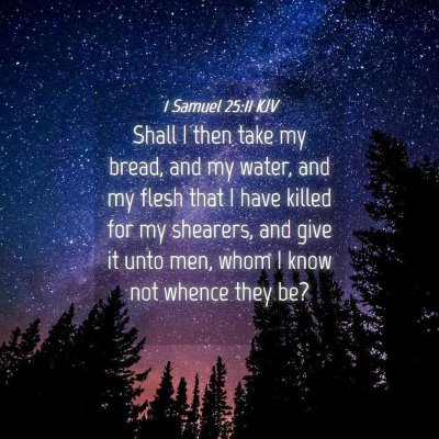 Picture 04 - 1 Samuel 25:11 KJV - Shall I then take my bread, and my water, and my - Bible Verse Picture