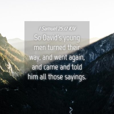 Picture 04 - 1 Samuel 25:12 KJV - So David's young men turned their way, and went - Bible Verse Picture