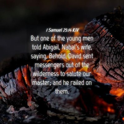 Picture 04 - 1 Samuel 25:14 KJV - But one of the young men told Abigail, Nabal's - Bible Verse Picture