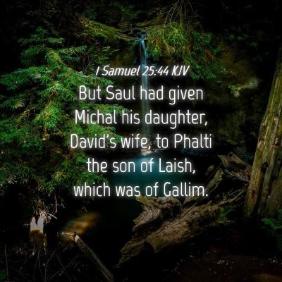 Picture 04 - 1 Samuel 25:44 KJV - But Saul had given Michal his daughter, David's - Bible Verse Picture
