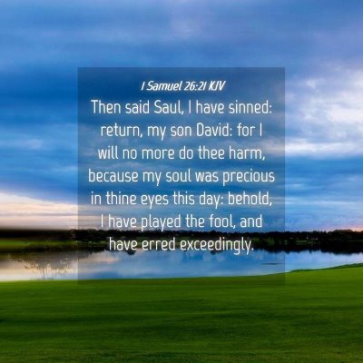 Picture 04 - 1 Samuel 26:21 KJV - Then said Saul, I have sinned: return, my son - Bible Verse Picture