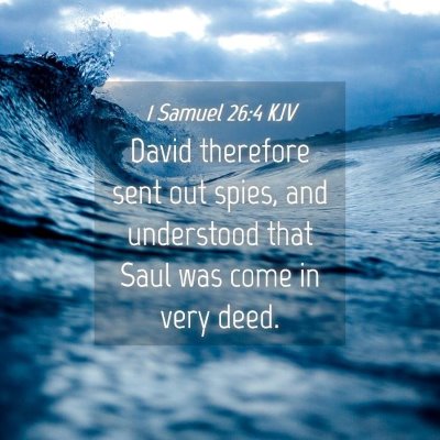 Picture 04 - 1 Samuel 26:4 KJV - David therefore sent out spies, and understood - Bible Verse Picture