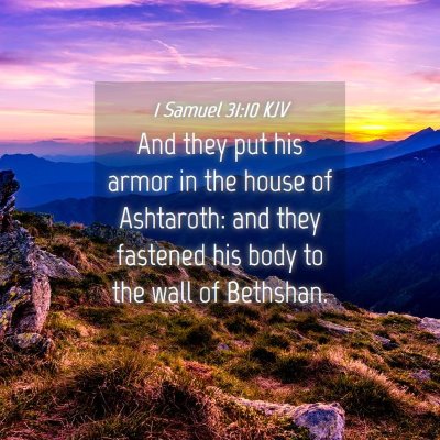 Picture 04 - 1 Samuel 31:10 KJV - And they put his armor in the house of Ashtaroth: - Bible Verse Picture